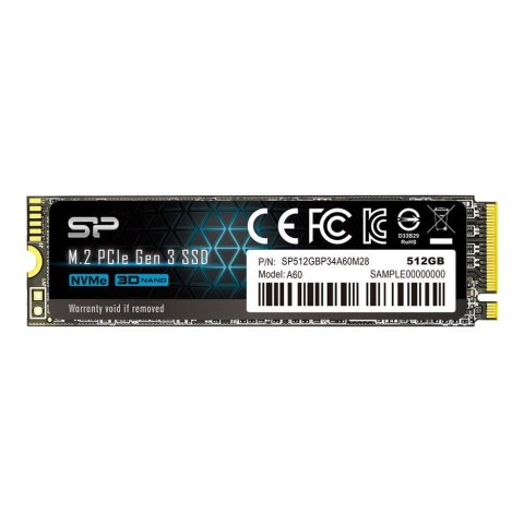 Silicon Power Dysk SSD Silicon Power A60 512GB PCIe Gen3x4 NVMe (2200/1600 MB/s) 2280