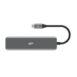 Silicon Power Stacja dokująca Silicon Power Boost SU20 7 w 1 USB/USB-C/HDMI/SD/MicroSD Szary