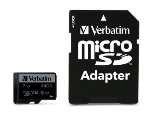 Verbatim Karta pamięci Micro SDXC Verbatim 64GB Class 10 UHS-1 + adapter SD Verbatim Karta pamięci Micro SDXC Verbatim 64GB Class 10 UHS-1 + adapter SD