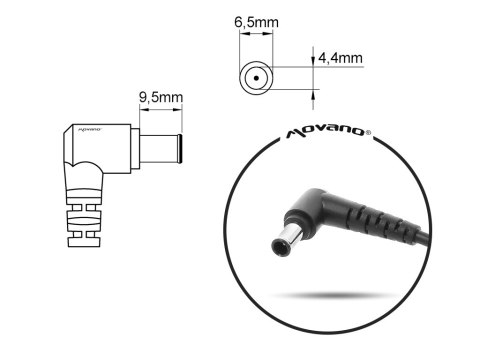 Zasilacz samochodowy Movano 19.5v 3.3a (6.5x4.4 pin) 65W do Sony Zasilacz samochodowy Movano 19.5v 3.3a (6.5x4.4 pin) 65W do Sony