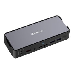 Verbatim Stacja dokująca Verbatim USB-C Pro CDS-15 2xHDMI DP RJ-45 4xUSB 4xUSB-C SD microSD audio