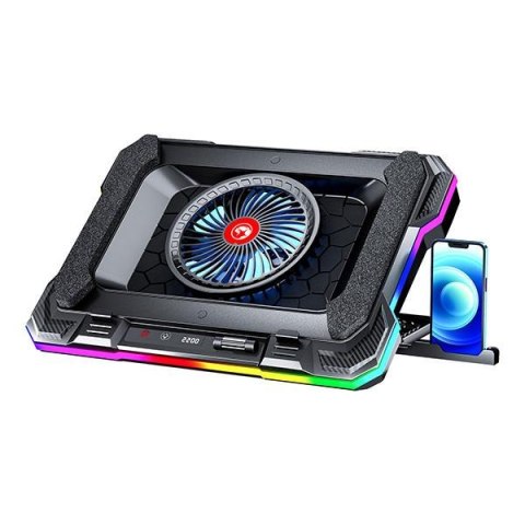 Marvo Podstawa chłodząca pod notebooka 19" Marvo ATLAS 43 HUB, RGB, regulacja wysokości