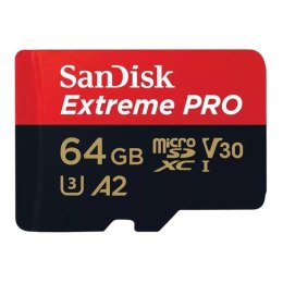 Sandisk Karta pamięci MicroSDXC SanDisk EXTREME PRO 64GB 200/90 MB/s A2 C10 V30 UHS-I U3