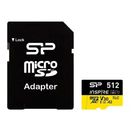 Silicon Power Karta pamięci Silicon Power microSDXC Power Inspire 512GB V30 UHS-I U3 A2 4K DDR200 170/150MB/s TLC + adapter